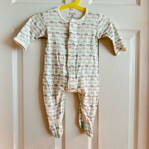 Magnetic Me Cream and Gray Animal Print Footie